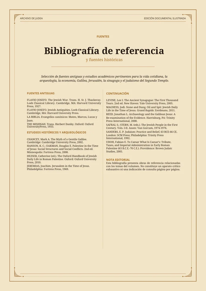 Bibliografía de referencia y fuentes históricas