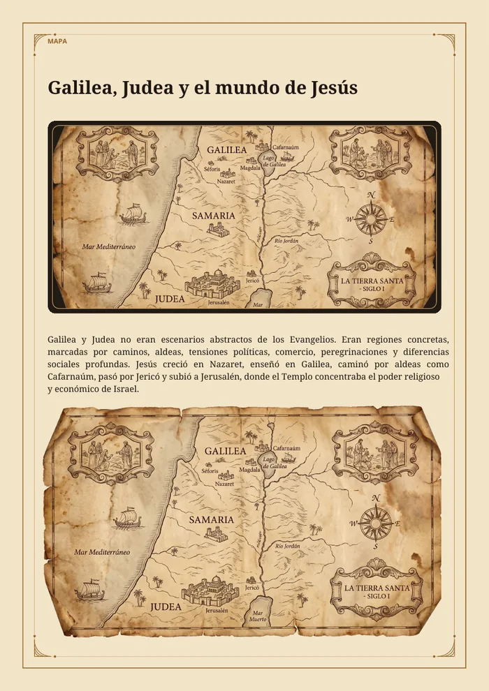 Mapa general de Galilea, Judea y el mundo de Jesús